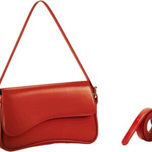 Functional Burgundy PU Leather Handbag with Adjustable Straps for Travel & Style